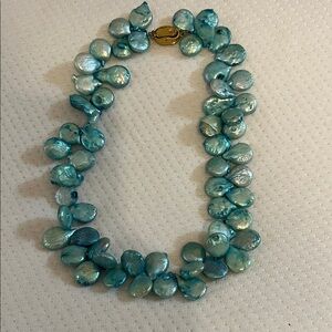 Elegant Blue Pearl Necklace